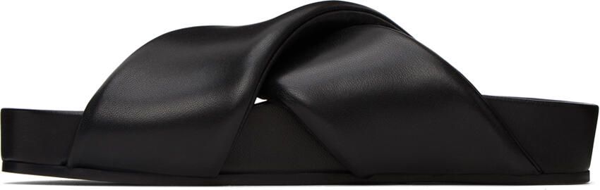 Jil Sander Black Padded Sandals - Picture 4