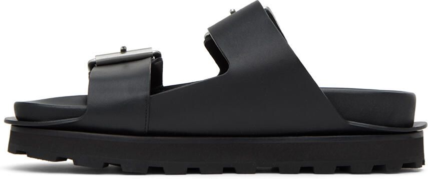 Jil Sander Black Pin-Buckle Slides - Picture 3