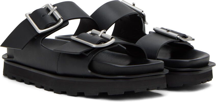 Jil Sander Black Pin-Buckle Slides