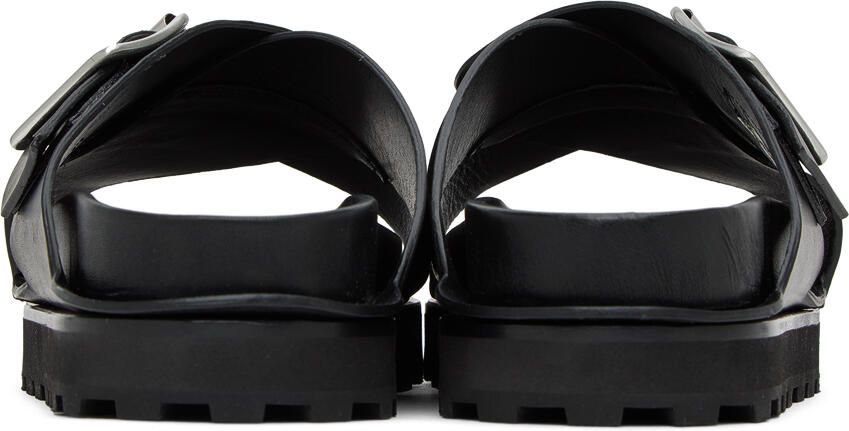 Jil Sander Black Pin-Buckle Slides