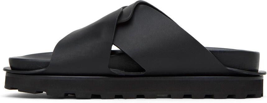 Jil Sander Black Pin-Buckle Slides - Picture 3