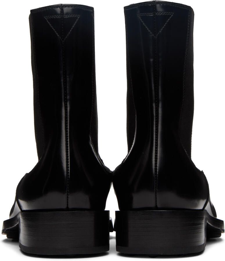 Jil Sander Black Pointed Toe Chelsea Boots