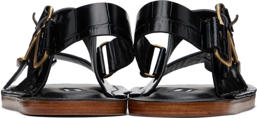 Jil Sander Black Slingback Sandals