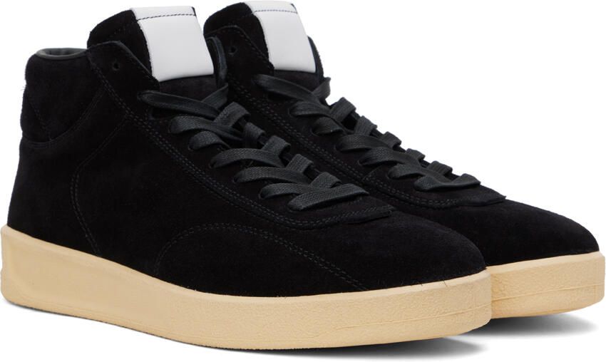 Jil Sander Black Suede High-Top Sneakers - Picture 2