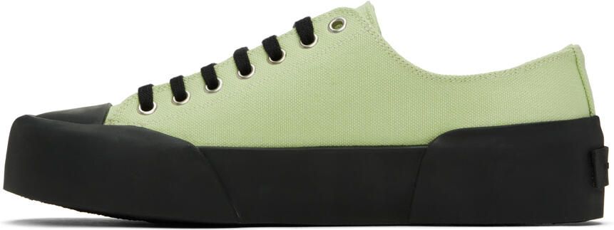 Jil Sander Green & Black Canvas Sneakers - Picture 3