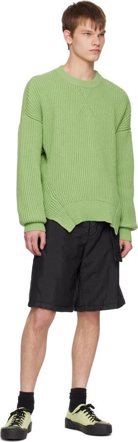 Jil Sander Green & Black Canvas Sneakers - Picture 4