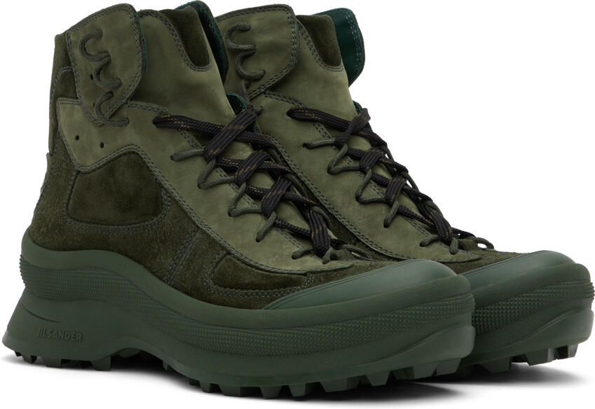 Jil Sander Green Padded Boots - Picture 2