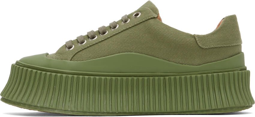 Jil Sander Green Platform Sneakers - Picture 3