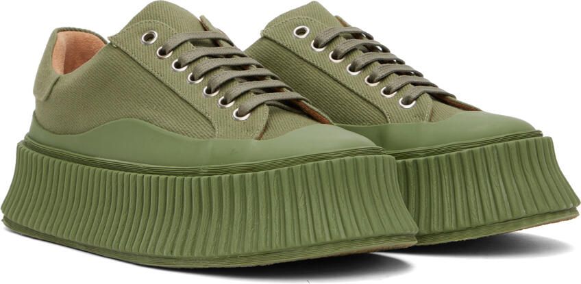 Jil Sander Green Platform Sneakers - Picture 2