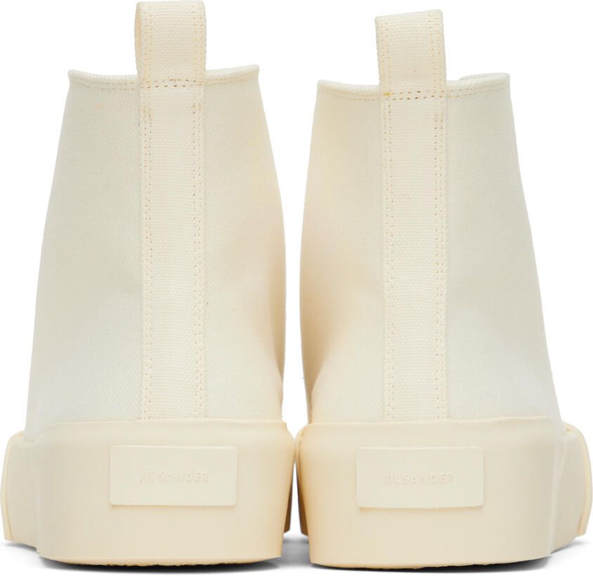 Jil Sander Off-White Canvas High-Top Sneakers