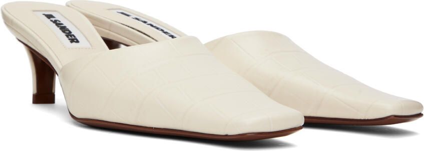 Jil Sander Off-White Croc Mules - Picture 2