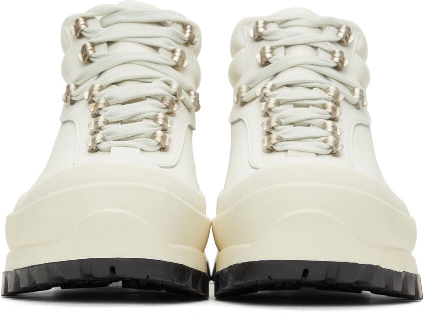 Jil Sander Off-White Leather Hiking Boots - Picture 3