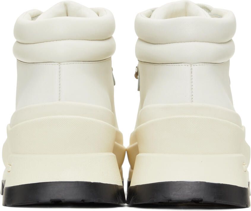 Jil Sander Off-White Leather Hiking Boots