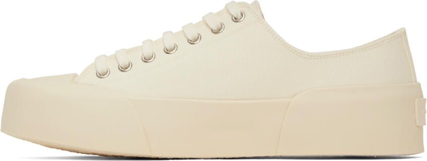Jil Sander Off-White Platform Sneakers - Picture 4