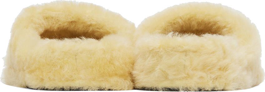 Jil Sander Off-White Shearling Slippers - Picture 3