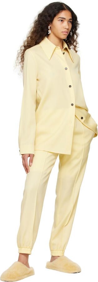 Jil Sander Off-White Shearling Slippers