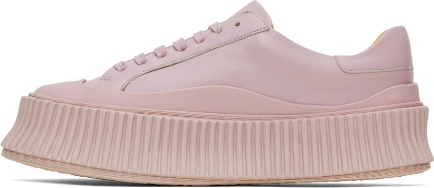 Jil Sander Purple Leather Sneakers - Picture 3