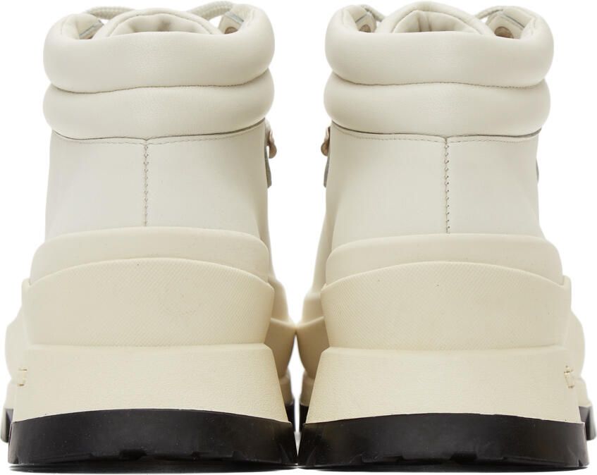 Jil Sander SSENSE Exclusive Off-White Leather Hiking Boots - Picture 2