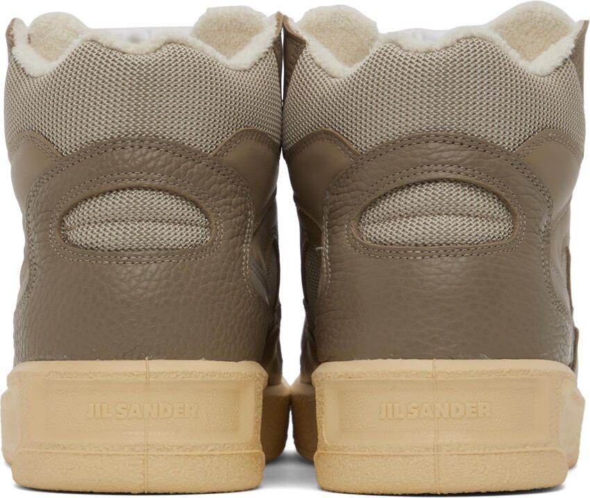 Jil Sander Taupe Basket High-Top Sneakers