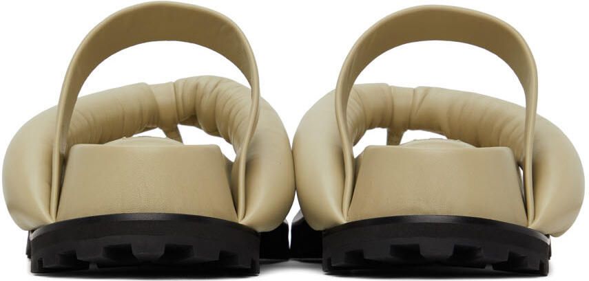 Jil Sander Taupe Oversize Strap & Sole Sandals - Picture 3