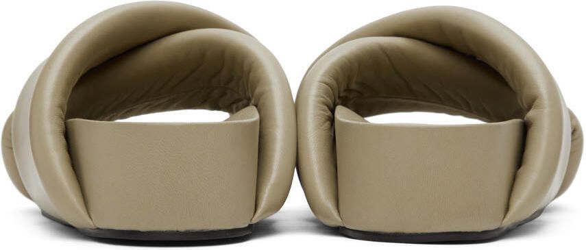 Jil Sander Taupe Oversize Wrapped Slides - Picture 2