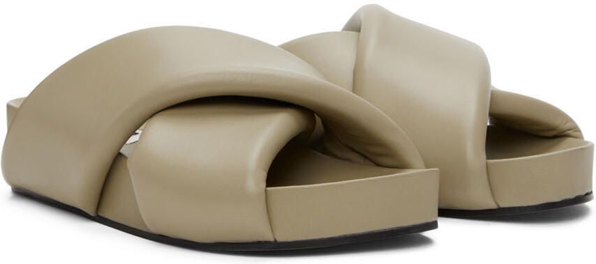 Jil Sander Taupe Oversize Wrapped Slides