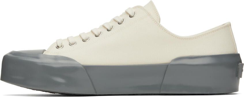 Jil Sander White & Gray Low-Top Sneakers - Picture 4