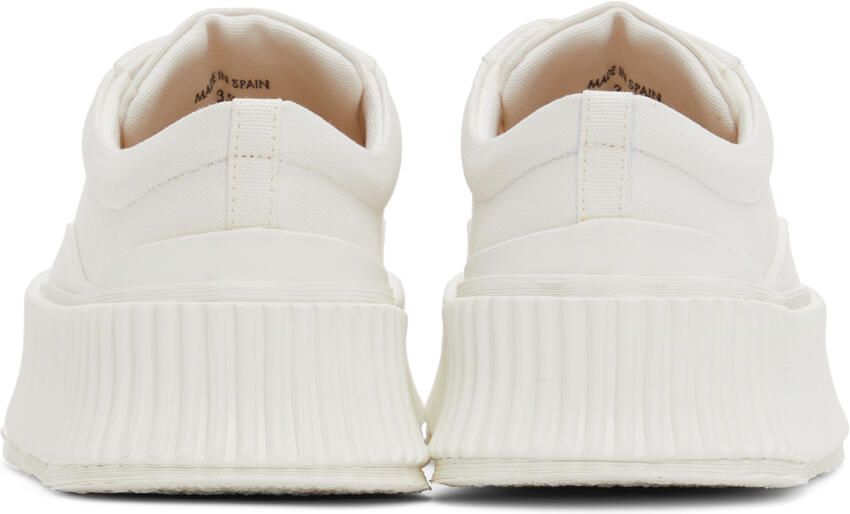Jil Sander White Canvas Platform Sneakers - Picture 2