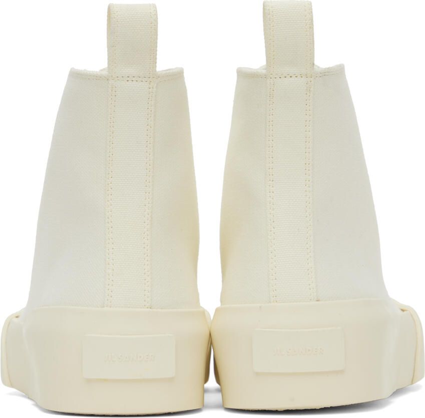 Jil Sander Off-White Cap Toe High-Top Sneakers