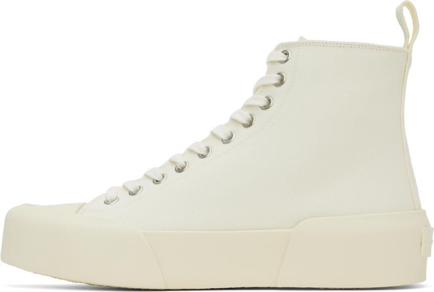 Jil Sander Off-White Cap Toe High-Top Sneakers - Picture 3
