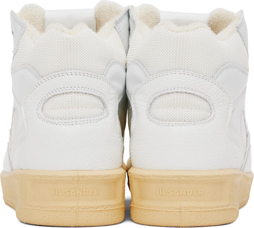 Jil Sander White Leather High Top Sneakers