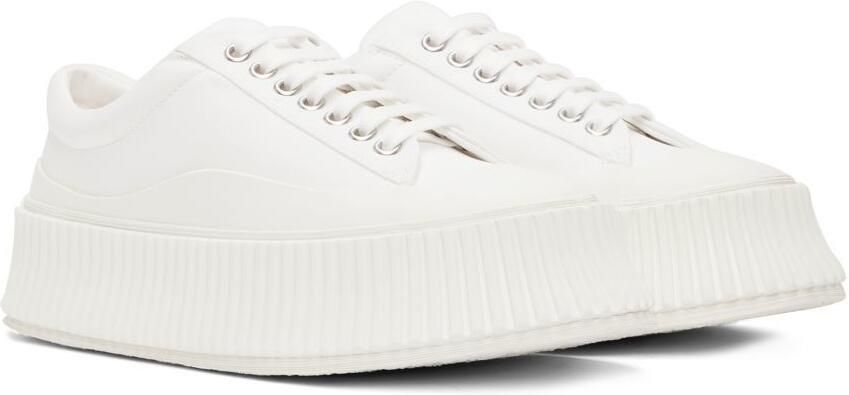 Jil Sander White Platform Sneakers - Picture 2