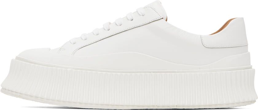 Jil Sander Green Canvas Platform Sneakers - Picture 7