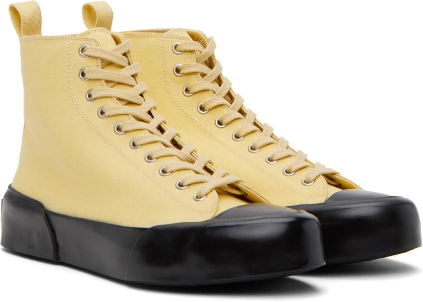 Jil Sander Yellow High-Top Sneakers - Picture 2