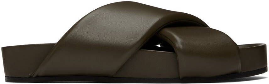 Jil Sander Khaki Oversize Wrapped Slides - Picture 5