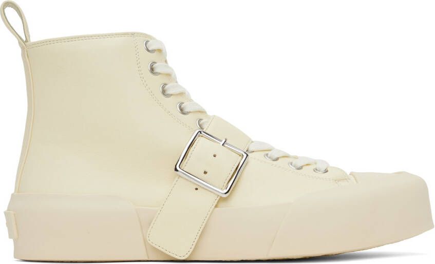 Jil Sander Off-White Buckle Sneakers - Picture 5
