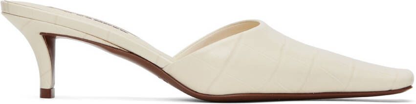 Jil Sander Off-White Croc Mules - Picture 5