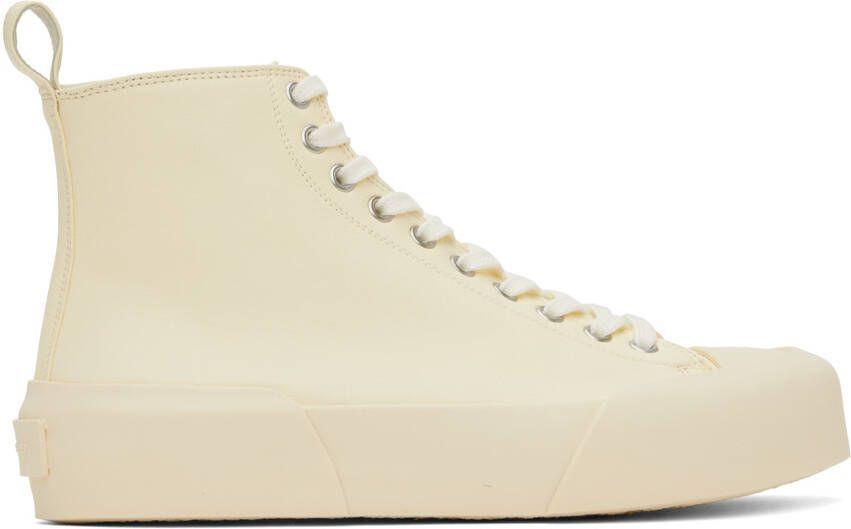 Jil Sander Off-White High-Top Sneakers - Picture 5