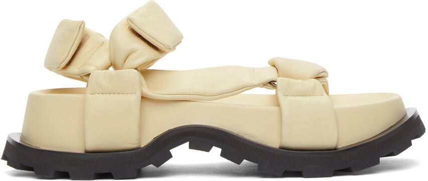 Jil Sander Off-White Leather Chunky Sole Sandals - Picture 5