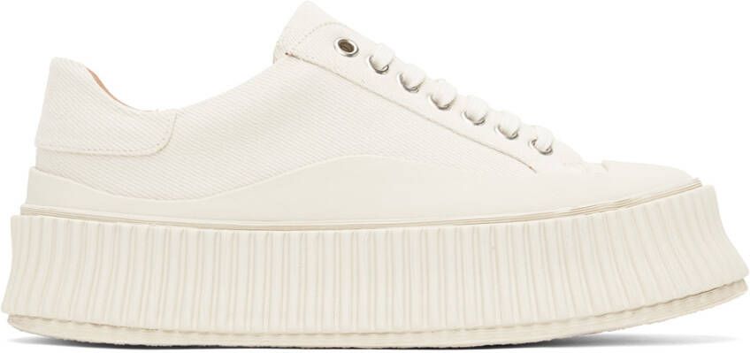 Jil Sander Off-White Platform Sneakers - Picture 5