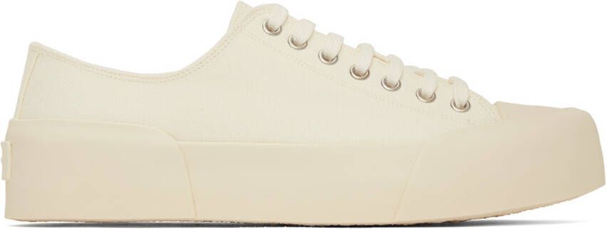 Jil Sander Off-White Platform Sneakers - Picture 5