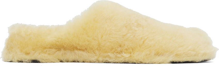 Jil Sander Off-White Shearling Slippers - Picture 5