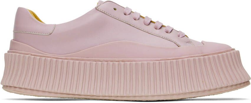 Jil Sander Purple Leather Sneakers - Picture 5