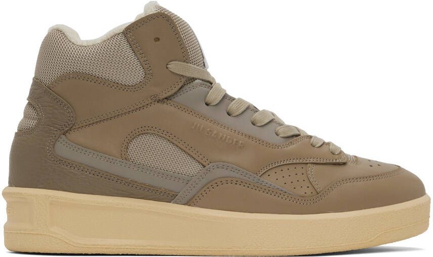 Jil Sander Taupe Basket High-Top Sneakers - Picture 4