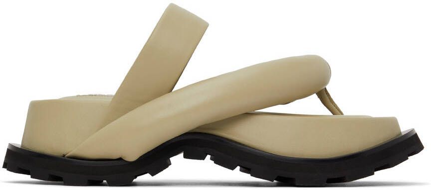 Jil Sander Taupe Oversize Strap & Sole Sandals - Picture 5