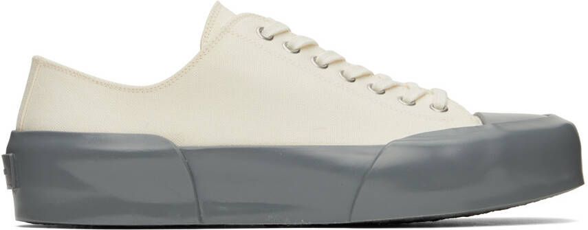 Jil Sander White & Gray Low-Top Sneakers - Picture 5