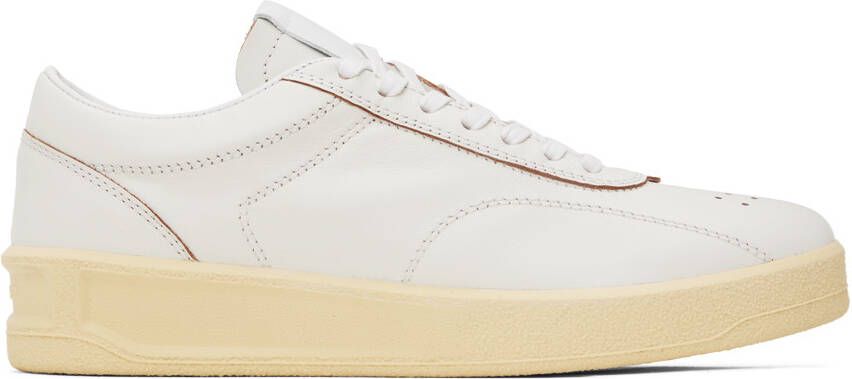 Jil Sander White Lace-Up Sneakers