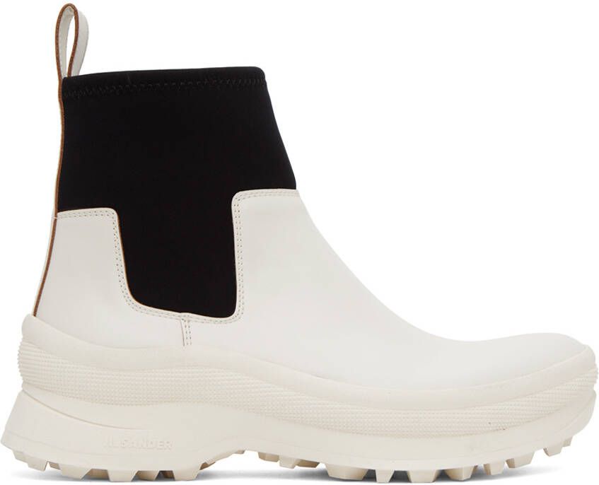 Jil Sander White Leather Chelsea Boots