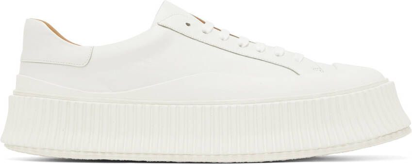 Jil Sander White Leather Platform Sneakers