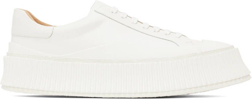 Jil Sander White Leather Platform Sneakers